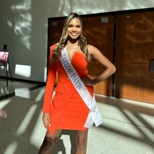 Orange One-Shoulder Blazer Dress
